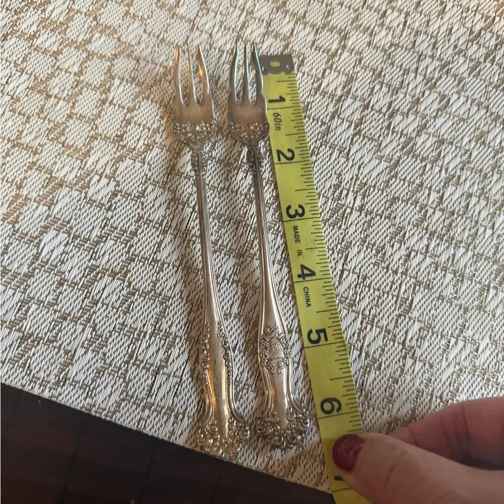 Antique  Silver cocktail oyster Fork Set Roger Bros